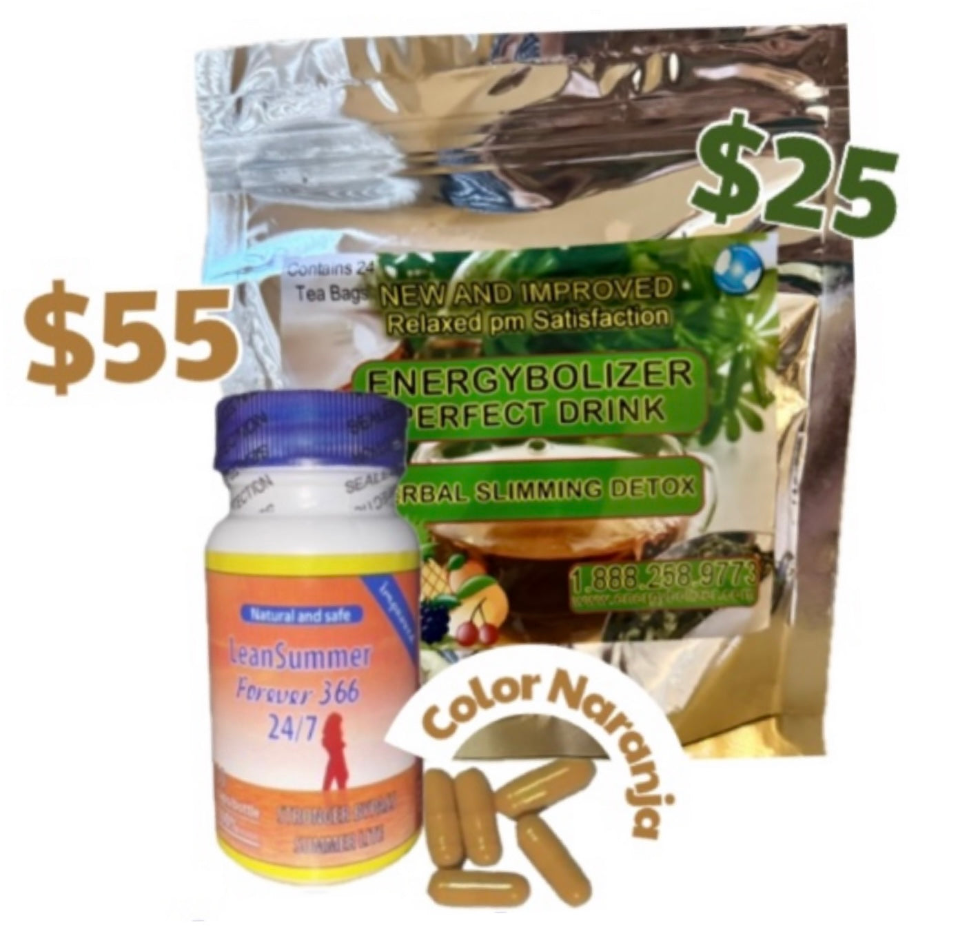 Lean Summer ORANGE color MEGA STRONG & Perfect Weight Tea Y TE