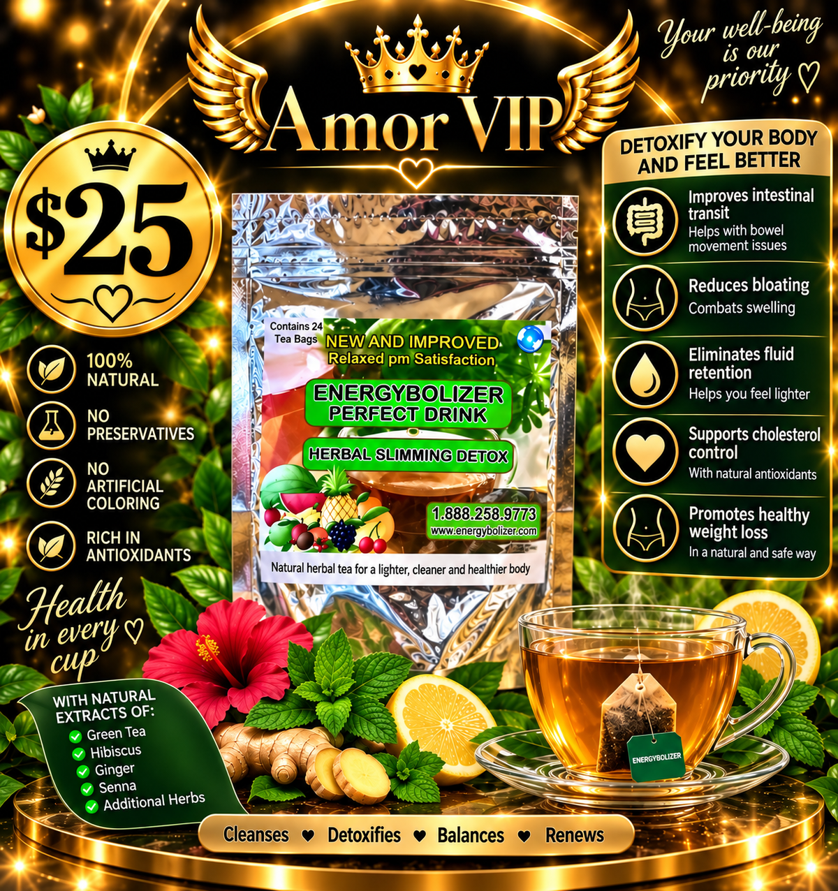 $25 Energybolizer Perfect Weight Herbal Slimming Tea