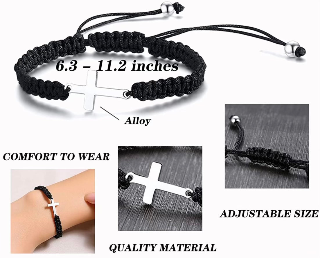 Black Knotted Cross Bracelet