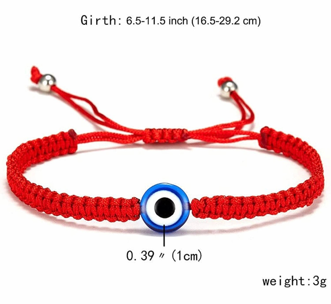 Red Braided Evil Eye Bracelet